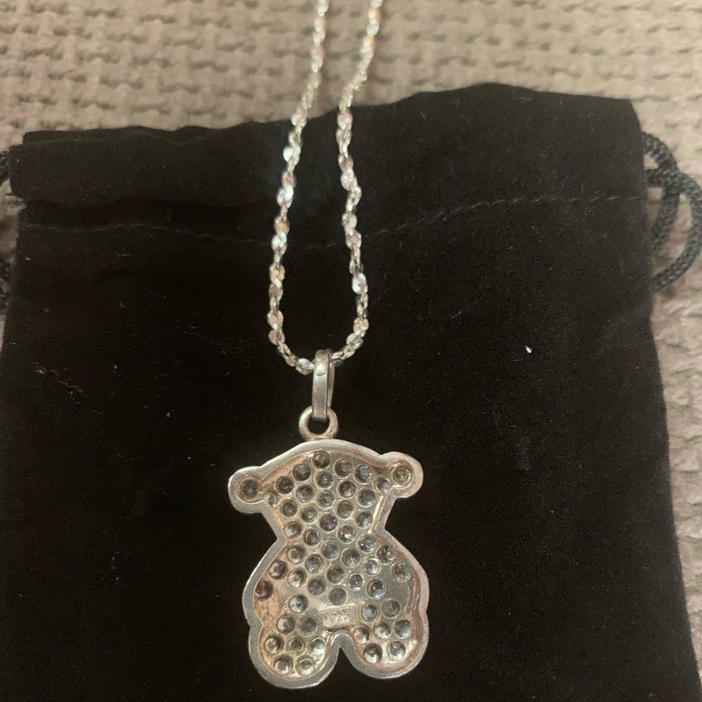 TOUS rhinestone silver teddy bear (pendant only) - Picture 4 of 5